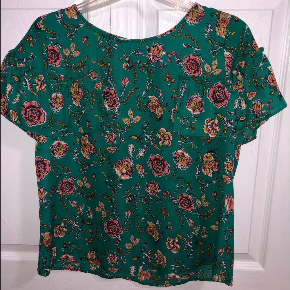 Green Floral Top
